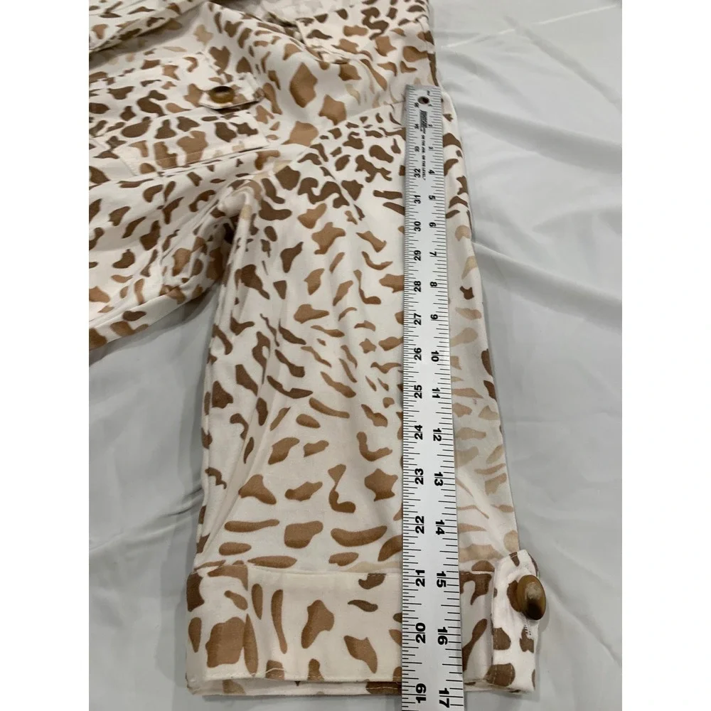 Susan Bristol Vtg Animal Print Safari Jacket Giraffe Leopard Belted Utility sz18